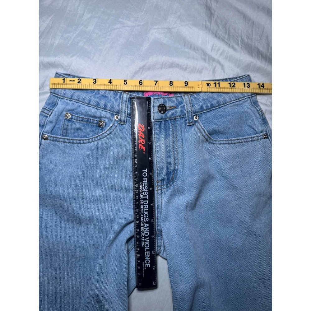 Wide Leg Baggy Jeans By Edikted Womens XS Light Wash Y2K Streetwear Denim - Picture 3 of 5